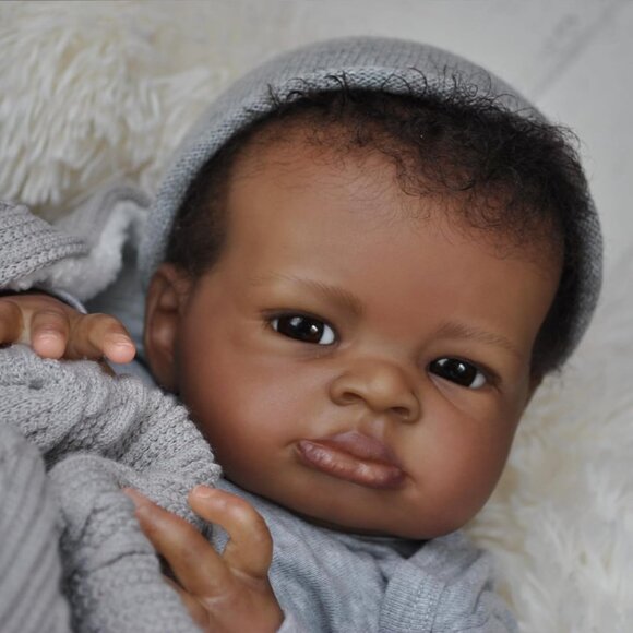 Baby Dolls Black Boy 20 Inch African American New born Boy Doll Lifelike Weight - Picture 4 of 6